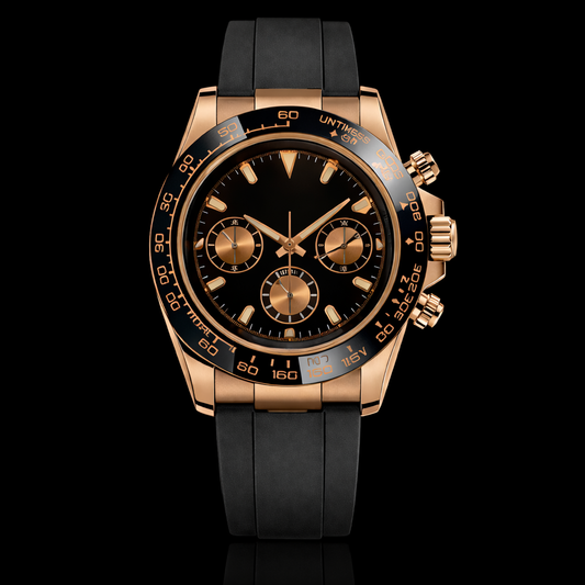Seitona Rose Gold Black Rubber